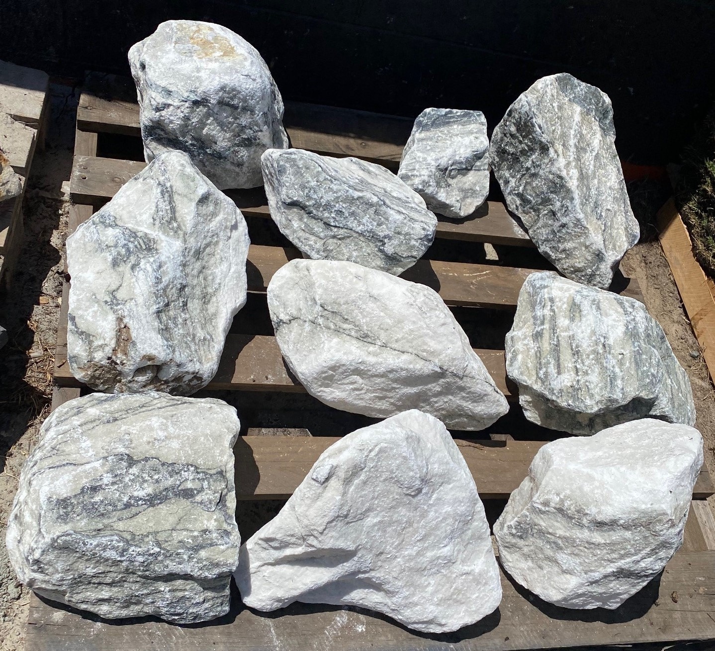 White Crush Quartz Feature Stone | Smart Stone Landscape Supplies